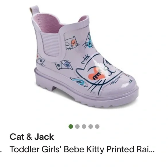 Cat & Jack Target Kids Cat Print Pink Rain Boots - Picture 1 of 12